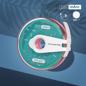 Pączek taśma ścierna biaŁa papmAm EXPERT w plastikowym pudełku z klipsem, gradacja 100