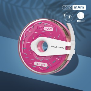 Pączek taśma ścierna biaŁa papmAm EXPERT w plastikowym pudełku z klipsem, gradacja150