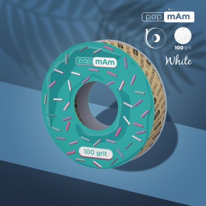 Rolka z białą taśmą ścierną papmAm EXPERT (do uzupełniania plastikowego pudełka), gradacja 100