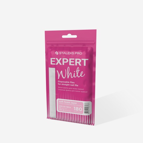 Zestaw bialych wymiennych nakładek do pilnika prostego (na miękkiej bazie) EXPERT 20, gradacja 180 (30 szt.) 4
