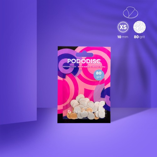 Białe wymienne nakładki do PODODISC STALEKS PRO XS, gradacja 80 (50 szt.) 1