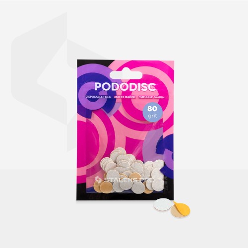 Białe wymienne nakładki do PODODISC STALEKS PRO XS, gradacja 80 (50 szt.) 3