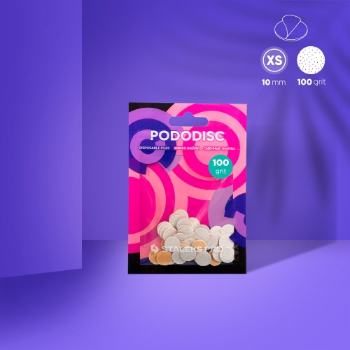 Białe wymienne nakładki do PODODISC STALEKS PRO XS, gradacja 100 (50 szt.) 1