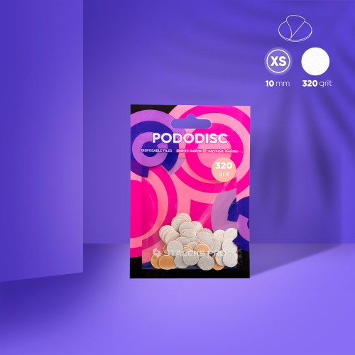 Białe wymienne nakładki do PODODISC STALEKS PRO XS, gradacja 320 (50 szt.) 1