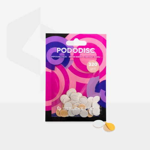 Białe wymienne nakładki do PODODISC STALEKS PRO XS, gradacja 320 (50 szt.) 3