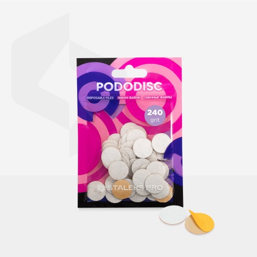 Białe wymienne nakładki do PODODISC STALEKS PRO S, gradacja 240 (50 szt.) 3