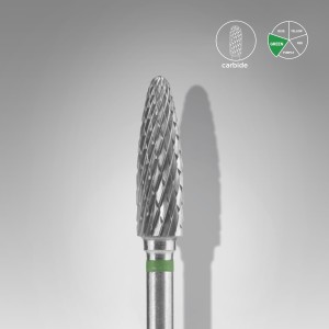 Frez z węglika spiekanego stożek okrągły zielony EXPERT średnica 4 mm / część robocza 14 mm