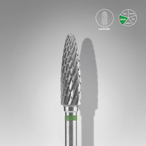 Frez z węglika spiekanego stożek okrągły zielony EXPERT średnica 4 mm / część robocza 14 mm 1