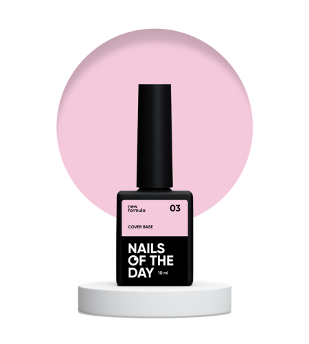 NAILSOFTHEDAY Cover base NEW 03 - półprzezroczysta delikatno-brzoskwiniowa baza hybrydowa, 10 ml  1