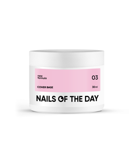 NAILSOFTHEDAY Cover base NEW 03 - półprzezroczysta delikatno-brzoskwiniowa baza hybrydowa, 30 ml  1
