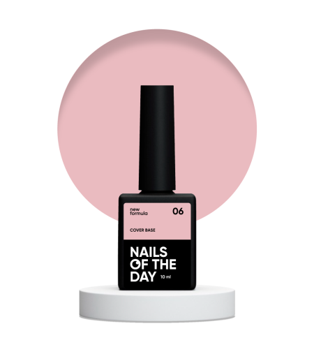 NAILSOFTHEDAY Cover base NEW 06 - półprzezroczysta nudowo-brzoskwiniowa baza hybrydowa, 10 ml 1