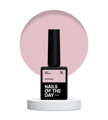 NAILSOFTHEDAY Cover base NEW 12 - zgaszona beżowo-różowa baza hybrydowa, 10 ml 1