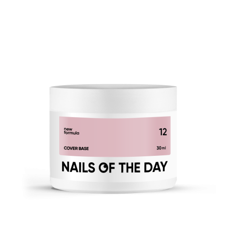 NAILSOFTHEDAY Cover base NEW 12 - zgaszona beżowo-różowa baza hybrydowa, 30 ml 1