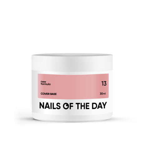 NAILSOFTHEDAY Cover base NEW 13 - kryjąca nudowo-różowa baza hybrydowa, 30 ml 1
