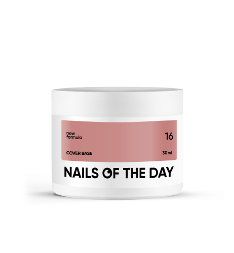 NAILSOFTHEDAY Cover base NEW 16 - kryjąca ciemno-beżowa baza hybrydowa, 30 ml  1