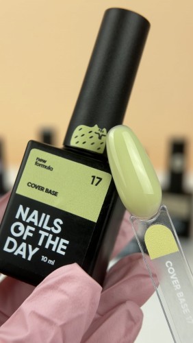 NAILSOFTHEDAY Cover base NEW 17 - półprzezroczysta cytrynowo-żółta baza hybrydowa, 10 ml 2