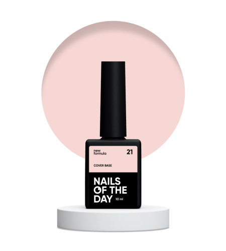 NAILSOFTHEDAY Cover base NEW 21 - półprzezroczysta brzoskwiniowa baza hybrydowa, 10 ml 1