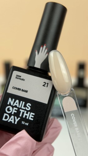 NAILSOFTHEDAY Cover base NEW 21 - półprzezroczysta brzoskwiniowa baza hybrydowa, 10 ml 2