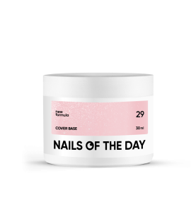 NAILSOFTHEDAY Cover base NEW 29 - półprzezroczysta delikatno-różowa baza ze srebrną drobinką, 30 ml