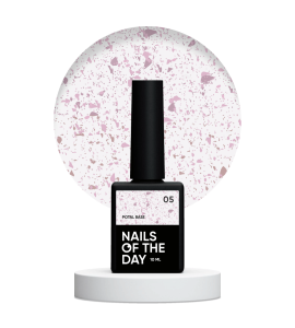 NAILSOFTHEDAY Potal base 05 – mleczna baza z różowymi płatkami, 10 ml