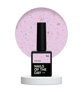 NAILSOFTHEDAY Potal base 06 – jasno-różowa baza z miedzianymi płatkami, 10 ml