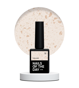 NAILSOFTHEDAY Potal base 11 – mleczna baza ze zlotymi płatkami, 10 ml
