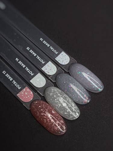 NAILSOFTHEDAY Potal base 15 – delikatno-mleczna baza z holograficznymi płatkami, 10 ml 5