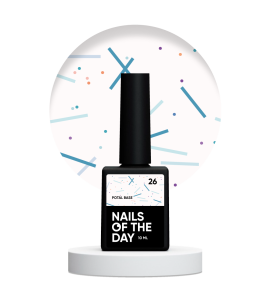 NAILSOFTHEDAY Potal base 26 – waniliowa-mleczna baza z neonowym brokatem, 10 ml