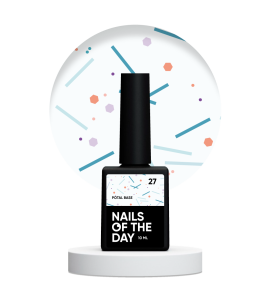 NAILSOFTHEDAY Potal base 27 – delikatno-mleczna baza z neonowym brokatem, 10 ml