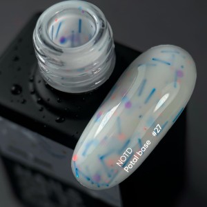 NAILSOFTHEDAY Potal base 27 – delikatno-mleczna baza z neonowym brokatem, 10 ml