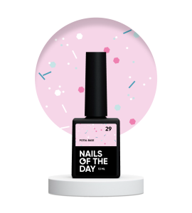 NAILSOFTHEDAY Potal base 29 – mleczno-różowa baza z neonowym brokatem, 10 ml