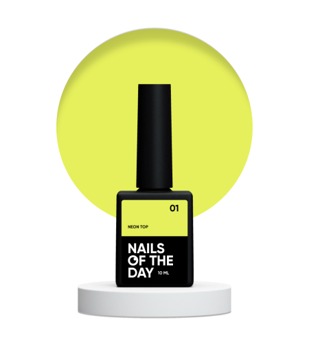NAILSOFTHEDAY Neon top 01 - neonowy żółty top bez lepkiej warstwy, 10 ml 1