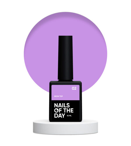 NAILSOFTHEDAY Neon top 02 - mleczno-fioletowy top bez lepkiej warstwy, 10 ml  1