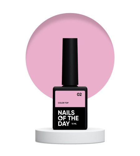 NAILSOFTHEDAY Color top 02 - nudowo-różowy top bez lepkiej warstwy, 10 ml 1