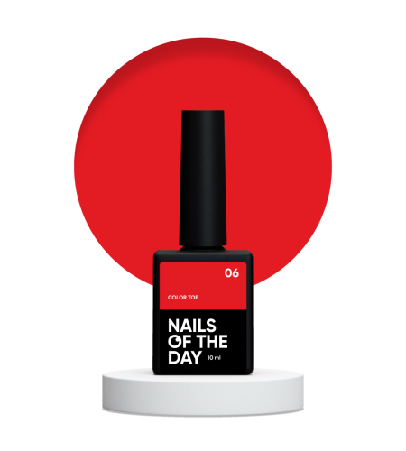 NAILSOFTHEDAY Color top 06 - czerwony top bez lepkiej warstwy, 10 ml 1