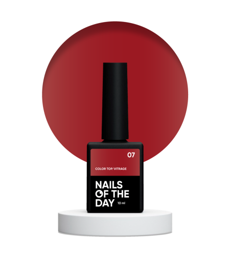 NAILSOFTHEDAY Color top Vitrage 07 - witrażowy czerwony top hybrydowy bez lepkiej warstwy, 10 ml 1