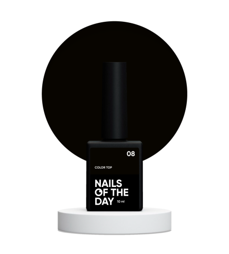 NAILSOFTHEDAY Color top 08 - czarny top bez lepkiej warstwy, 10 ml 1