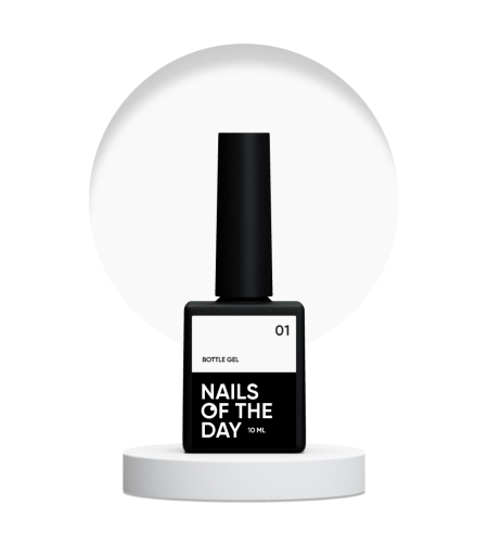 NAILSOFTHEDAY Bottle gel 01 - biały żel do wzmocnienia i naprawy, 10 ml 1