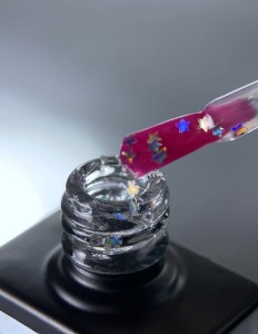 NAILSOFTHEDAY Party top 04 - pzezroczysty top z holograficznymi gwiazdkami, bez lepkiej warstwy, 10 ml