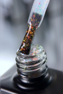 NAILSOFTHEDAY Party top 09 - pzezroczysty top z holograficznymi płatkami, bez lepkiej warstwy, 10 ml