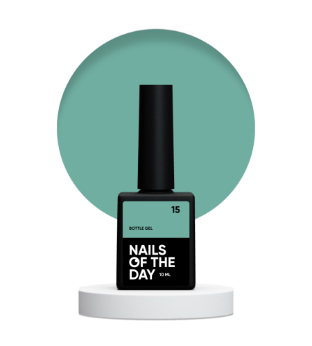NAILSOFTHEDAY Bottle gel 15 - kryjący ciemno-zielony żel do wzmocnienia i naprawy, 10 ml 1