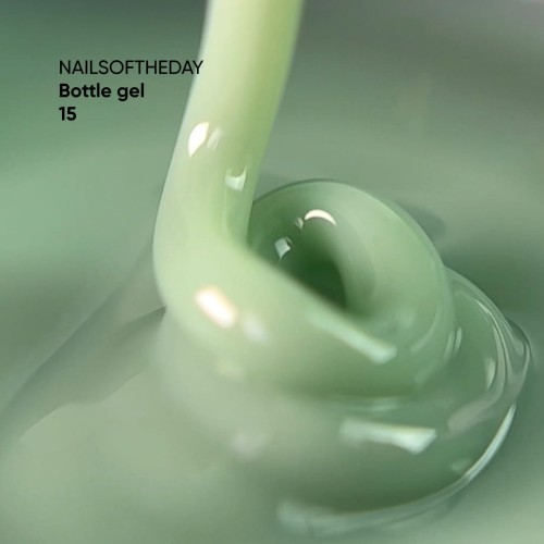 NAILSOFTHEDAY Bottle gel 15 - kryjący ciemno-zielony żel do wzmocnienia i naprawy, 10 ml 3