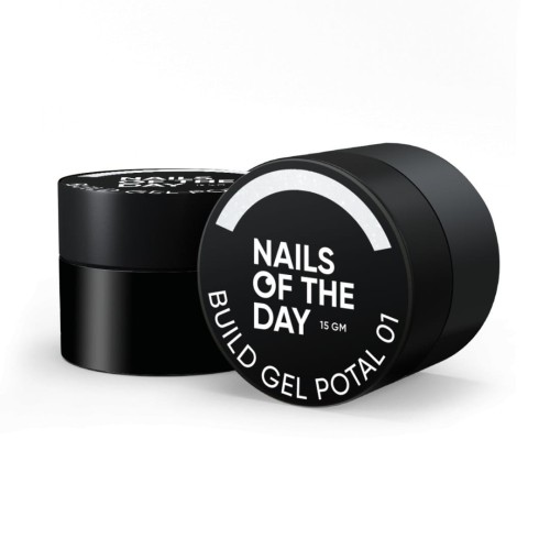 NAILSOFTHEDAY Build gel potal 01 - mleczny żel budujący z cząstkami folii, 15 ml 1