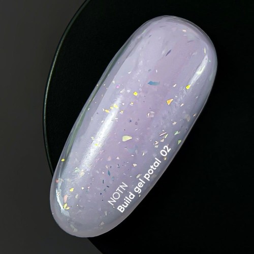 NAILSOFTHEDAY Build gel potal 02 - jasno-różowy żel budujący z cząstkami folii, 15 ml 2