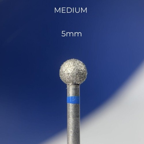 NAILSOFTHEDAY frez diamentowy - kulka niebieska 5 mm 2