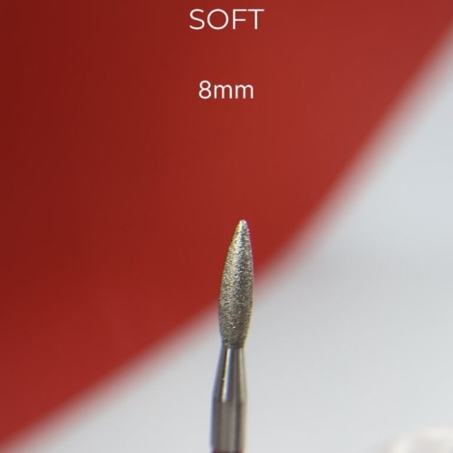 NAILSOFTHEDAY frez diamentowy - płomyk czerwony 2,1 x 8 mm 2