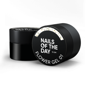 NAILSOFTHEDAY Build gel Flower 01 - przezroczysty żel budujący z kwiatami, 15 ml