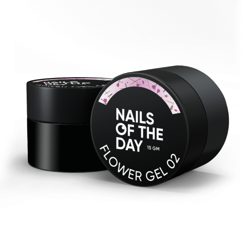 NAILSOFTHEDAY Build gel Flower 02 - różowy żel budujący z kwiatami, 15 ml 1