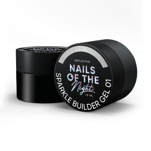 NAILSOFTHENIGHT Sparkle Builder gel 01 - srebrny żel budujący z drobinką odblaskową, 15 ml