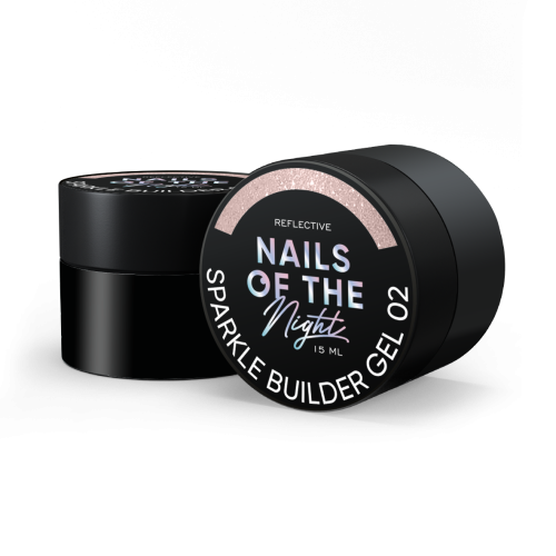 NAILSOFTHENIGHT Sparkle Builder gel 02 - beżowy żel budujący z drobinką odblaskową, 15 ml 1